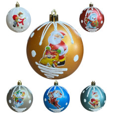 кульки ялинкові "новорічний персонаж"  6см.  (6/450)
