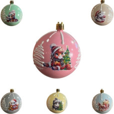 кульки ялинкові "символ року конячка наклейка нюдові"  6см.  (6/450)