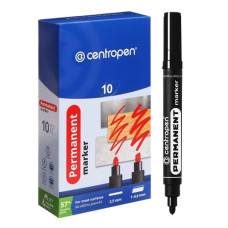 маркер Centropen 8566 круглий товстий чорний 2,5мм.  (10/200)