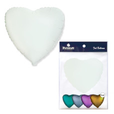 кулька фольгована Pelican Серце біле 18"/45см., продажа кратно 5шт.!!!  833609  (5)