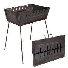 мангал-валіза на  8 шампурів 50х27х5см., висота ніжки 45см.  УК-М8  (1)