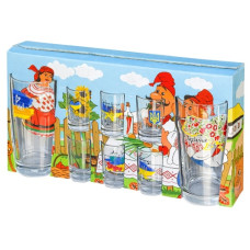 набір 6 чарок + 2 пивні келихи (Пікнік)