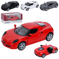 машина Kinsmart мет. інерц. ALFA ROMEO 4C, 1:32, відч. двері, в кор. 16х7,5х8см.  KT 5366 W  (24)