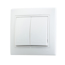 вимикач внутрішній Lezard Mira 2 клавіші, білий  701-0202-101