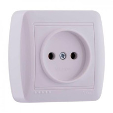 розетка зовнішня Lezard Demet одинарна, без заземлення, біла  711-0200-121