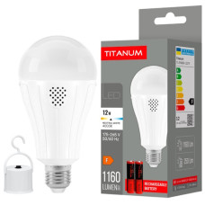 лампочка акумуляторна (LED-лампа) Titanum A80 12W E27 4000K 230V  TL-EMA80-12274