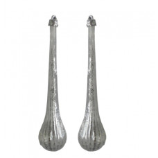 іграшка ялинкова Yes! Fun "Крапля" срібна 18см. з гліттером, 2шт./уп.  971785  (1/12/72)