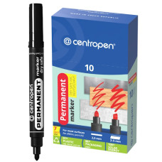 маркер Centropen 8510 перманентний Dry Safe круглий чорний 2,5мм.  (10/200)